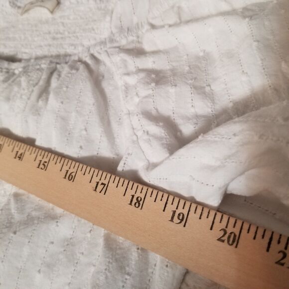 No Comment Top Women's XL White Front Tie Boho Off Shoulder - Picture 7 of 9